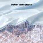 Amazon Basics Cooling Sheets, 4 Piece 100% Recycled Polyester Bed Sheet Set for Hot Sleepers, Breathable, 15-Inch Deep Pocket, Queen, Blue