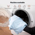 Amazon Basics Cooling Sheets, 4 Piece 100% Recycled Polyester Bed Sheet Set for Hot Sleepers, Breathable, 15-Inch Deep Pocket, Queen, Blue