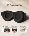 SleepSloth Sleep Eye Mask for Men Women, 3D Contoured 100% Blackout Eye Mask for Sleeping with Adjustable Strap, Soft and Comfortable Night Blindfold, Shade Cover for Travel Shift Work Nap, Black