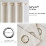 MIULEE 100% Blackout Linen Curtains for Bedroom Thermal Insulated Birch Grommet Room Darkening Curtains & Drapes for Living Room Nursery 52 x 84 Inch (2 Panels)