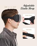 SleepSloth Sleep Eye Mask for Men Women, 3D Contoured 100% Blackout Eye Mask for Sleeping with Adjustable Strap, Soft and Comfortable Night Blindfold, Shade Cover for Travel Shift Work Nap, Black