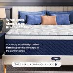 RRESTA Firm Queen Mattress 14 Inch - Hotel Collection Hybrid Mattress with 7-Zone Support for Spinal Alignment, Extra Back & Hip Support, Fiberglass-Free, CertiPUR-US Certified, 365-Night Trial