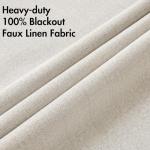 MIULEE 100% Blackout Linen Curtains for Bedroom Thermal Insulated Birch Grommet Room Darkening Curtains & Drapes for Living Room Nursery 52 x 84 Inch (2 Panels)