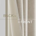 MIULEE 100% Blackout Linen Curtains for Bedroom Thermal Insulated Birch Grommet Room Darkening Curtains & Drapes for Living Room Nursery 52 x 84 Inch (2 Panels)