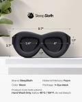 SleepSloth Sleep Eye Mask for Men Women, 3D Contoured 100% Blackout Eye Mask for Sleeping with Adjustable Strap, Soft and Comfortable Night Blindfold, Shade Cover for Travel Shift Work Nap, Black
