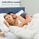 Ltinhome Feathers & Down Comforter, Organic Duvet Insert, 100% Cotton Shell, Ethically-sourced Feathers and Down Filler, All Season Warm, Queen Size, White