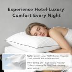 Down Feather Pillow Queen Size, White Duck Down and Feather Filled Pillow Inserts, Firm and Soft Hotel Bed Pillows with 430 TC Cotton Blend Cover Fit for Back, Stomach and Side Sleeper, Pack of 1