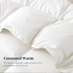 Ltinhome Feathers & Down Comforter, Organic Duvet Insert, 100% Cotton Shell, Ethically-sourced Feathers and Down Filler, All Season Warm, Queen Size, White