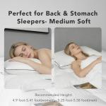 Down Feather Pillow Queen Size, White Duck Down and Feather Filled Pillow Inserts, Firm and Soft Hotel Bed Pillows with 430 TC Cotton Blend Cover Fit for Back, Stomach and Side Sleeper, Pack of 1