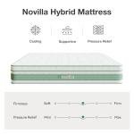 Novilla Queen Mattress 14 Inch, Hybrid Mattress Queen for Motion Isolation, Gel Memory Foam with Pressure Relief for Cool Night Sleep, Medium Firm Mattresses with Pillow Top, Certipur-Us Certified
