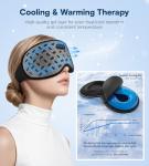 MUSICOZY Bluetooth Sleep Mask, Cooling Weighted Eye Mask with Bluetooth Headphones for Side Sleepers, 3D Contoured Relaxing No Pressure Eye Cover to Block Light for Night Sleeping(Grid Black)