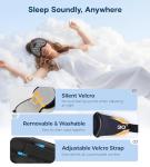 MUSICOZY Bluetooth Sleep Mask, Cooling Weighted Eye Mask with Bluetooth Headphones for Side Sleepers, 3D Contoured Relaxing No Pressure Eye Cover to Block Light for Night Sleeping(Grid Black)
