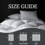 Hotel Grand Luxury White Goose Feather Down Fiber Comforter Full Queen Size, 100% Cotton All Season Duvet Insert Queen, Medium Warmth Bedding Comforter with 8 Corner Loops, White 90x90 Inch