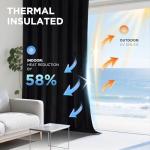 Joydeco Black 100% Blackout Curtains 108 Inch 2 Panels, Luxury Thermal Insulated Black Velvet Curtains for Bedroom Living Room, Soundproof Blackout Window Drapes, Grommet Top (52W x 108L)