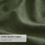 MIULEE Olive Green Pinch Pleated 100% Blackout Linen Curtains for Bedroom, Room Darkening Memory Trained Dark Green Window Curtains 84 inches Long for Living Room, Black Out Pleat Drapes, 2 Panels