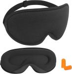 ANPKEC Sleep Mask,3D Contoured Sleeping Mask,99% Light Blocking Eye Mask, Zero Eye Pressure Cup Blindfold for Men Women, with Adjustable Strap for Sleeping, Yoga,Traveling(Black)