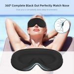 ANPKEC Sleep Mask,3D Contoured Sleeping Mask,99% Light Blocking Eye Mask, Zero Eye Pressure Cup Blindfold for Men Women, with Adjustable Strap for Sleeping, Yoga,Traveling(Black)