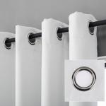 Sun Zero Nordic 2-pack Theater Grade Extreme 100% Blackout Grommet Curtain Panel Pair, 104" x 96"(2* 52" x 96"), Pearl Off-white Blackout Curtain