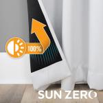 Sun Zero Nordic 2-pack Theater Grade Extreme 100% Blackout Grommet Curtain Panel Pair, 104" x 96"(2* 52" x 96"), Pearl Off-white Blackout Curtain