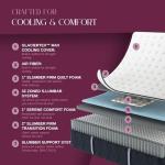 SlumberCool 3Z 12" Cal King Mattress - Firm - Contouring Memory Foam for Cool Night Sleep - Pressure Relieving Lumbar Support - 100 Night Trial