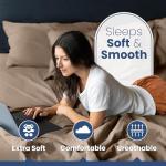 4 Piece King Sheet Set | 400 Thread Count | Queen Size Bed Sheets Set | Lightweight Breathable 100% Cotton Sheets | Wrinkle Resistant & Fade Resistant Sateen Sheets | Silky Soft & Durable | Tan