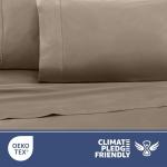 4 Piece King Sheet Set | 400 Thread Count | Queen Size Bed Sheets Set | Lightweight Breathable 100% Cotton Sheets | Wrinkle Resistant & Fade Resistant Sateen Sheets | Silky Soft & Durable | Tan