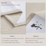 105 Inch Blackout Linen Curtains Pinch Pleat for Bedroom Living Room Darkening Neutral Pleated 100% Black Out Thermal Insulated Window Drapes Double Layer Soundproof Curtains 2 Panels Ivory Natural