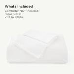 Bedsure 100% Viscose Derived from Bamboo Duvet Cover Queen Size - Lightweight Silky Cooling Comforter Cover Set for Hot Sleepers, PureWoven Breathable & Moisture-Wicking Bedding Set, Pure White