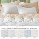 Bedsure 100% Viscose Derived from Bamboo Duvet Cover Queen Size - Lightweight Silky Cooling Comforter Cover Set for Hot Sleepers, PureWoven Breathable & Moisture-Wicking Bedding Set, Pure White