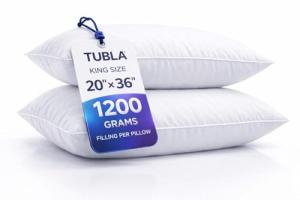 TUBLA Luxury Hotel Bed Pillows 2 Pack – Down Alternative Pillows, Soft & Supportive, Hypoallergenic, King & Queen Size (King (U.S. Standard))