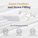 puredown® Goose Feathers and Down White Pillows with 100% Soft Cotton Cover, Bed Sleeping Hotel Collection Pillows Set of 2 King Size