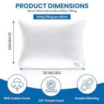 TUBLA Luxury Hotel Bed Pillows 2 Pack – Down Alternative Pillows, Soft & Supportive, Hypoallergenic, King & Queen Size (King (U.S. Standard))