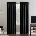 Sun Zero Oslo Theater Grade Extreme 100% Total Blackout Rod Pocket Curtain Panel, Black, 52" W x 108" L (1 Panel)