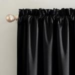 Sun Zero Oslo Theater Grade Extreme 100% Total Blackout Rod Pocket Curtain Panel, Black, 52" W x 108" L (1 Panel)
