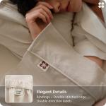 Bedsure 100% Washed Cotton Percale Sheets King Size - Linen Like Textured 6-Piece Bedsheet Set with 18" Deep Pocket, Breathable & PureWoven Soft Comfy (Linen, King)