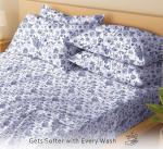 RUVANTI 6 Pcs Cotton Sheets - 100% Natural Cotton Soft, Lightweight & Breathable Crispy Percale Bed Sheets, Queen Sheet Set 16" Deep Pockets, Wild Flower