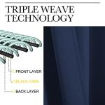 NICETOWN Blackout Curtains Panels for Living Room, 2 Panels, 66 x 92 Inch, Navy, 3 Pass Microfiber Noise Reducing Thermal Insulated Solid Ring Top Blackout Window Drapes