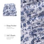 RUVANTI 6 Pcs Cotton Sheets - 100% Natural Cotton Soft, Lightweight & Breathable Crispy Percale Bed Sheets, Queen Sheet Set 16" Deep Pockets, Wild Flower