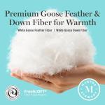 Martha Stewart White Goose King Size Feathers Down Fiber Comforter, 100% Cotton Duvet Insert King, Hotel Luxury Hypoallergenic Comforter 68oz All Season Medium Warmth 106 x 90 Inch