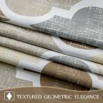 Beauoop 100% Blackout Curtains 84 Inches Long 2 Panels for Bedroom Living Room Brown Grey Moroccan Geo Room Darkening Thermal Insulated Soundproof Grommet Top Window Treatments Drapes, 50x84 Set of 2