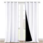 NICETOWN Room Warming Full Shading Curtains for Windows, Super Heavy-Duty Black Lined Blackout Curtains for Bedroom, Privacy Assured Window Treatment (White, Pack of 2, 52 inches W x 95 inches L)