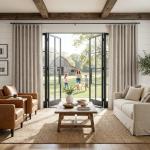 RYB HOME 100% Blackout Linen Curtains 102 Inch Long, Thermal Insulated Privacy Drapes for Bedroom/Living Room/Dining/Patio/Sliding Glass Door/Home Theater, W52 x L102, Natural Beige, 2 Panels