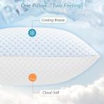 UYWO Cooling Firm Bed Pillows Set of 2, Shredded Memory Foam Pillows for Sleeping Luxury Gel Pillows for Side Back Stomach Sleepers with Removable Washable Cover(Blue, Queen)