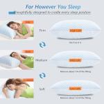 UYWO Cooling Firm Bed Pillows Set of 2, Shredded Memory Foam Pillows for Sleeping Luxury Gel Pillows for Side Back Stomach Sleepers with Removable Washable Cover(Blue, Queen)