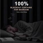 INOVADAY 100% Blackout Curtains 96 Inches Length 2 Panels Set, Back Tab/Rod Pocket Linen Black Out Curtains for Bedroom, Thermal Insulated Window Drapes - Cream, W50 X L96
