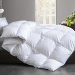 Cosybay King Size Feather Down Fiber Comforter - All Season White Duvet Insert - Luxury Medium Warmth Hotel Bedding Comforter,100% Cotton Cover-King, 106 x 90 Inch