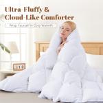 Cosybay King Size Feather Down Fiber Comforter - All Season White Duvet Insert - Luxury Medium Warmth Hotel Bedding Comforter,100% Cotton Cover-King, 106 x 90 Inch
