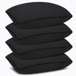 Higoom Standard Size Bed Pillows for Sleeping 4 Pack,Luxury Hotel Pillows,Comfortable and Supportive,Machine Washable,Suitable for Stomach,Back and Side Sleepers.(Black)