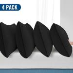 Higoom Standard Size Bed Pillows for Sleeping 4 Pack,Luxury Hotel Pillows,Comfortable and Supportive,Machine Washable,Suitable for Stomach,Back and Side Sleepers.(Black)