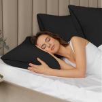 Higoom Standard Size Bed Pillows for Sleeping 4 Pack,Luxury Hotel Pillows,Comfortable and Supportive,Machine Washable,Suitable for Stomach,Back and Side Sleepers.(Black)